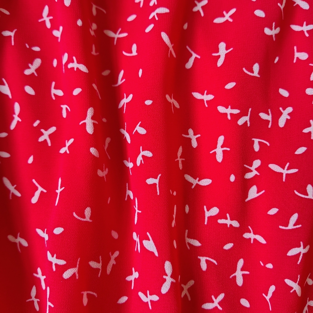 *NWOT* Monteau LA Women's Medium Red Ruffle Tiered Sleeveless Halter Midi Dress - Picture 9 of 13